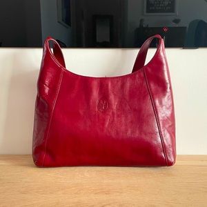 Borse in Pelle Angelo Vintage Red Leather Shoulder Bag